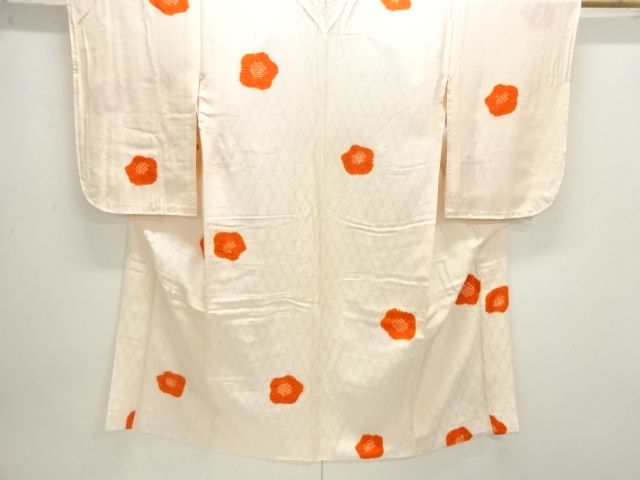 JAPANESE KIMONO / ANTIQUE JUBAN / SILK / SHIBORI / FLOWER